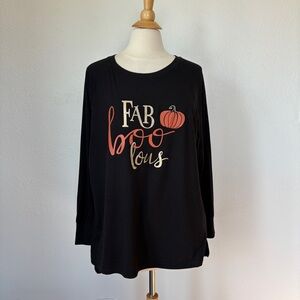 Black Long Sleeve Graphic Halloween T-Shirt